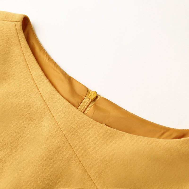 Vestido De Negocios Francés Cintura De Negocios Amarillo