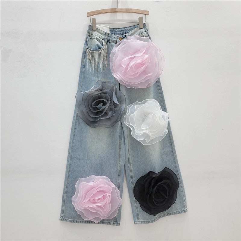 European And American Style Heavy Industry Design High Waist Jeans