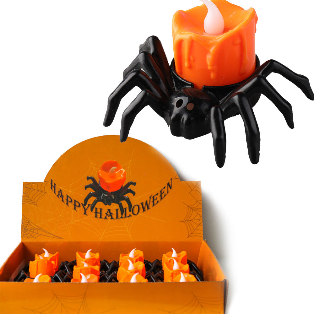 Adornos creativos de candelabros con forma de araña para crear ambiente festivo de Halloween