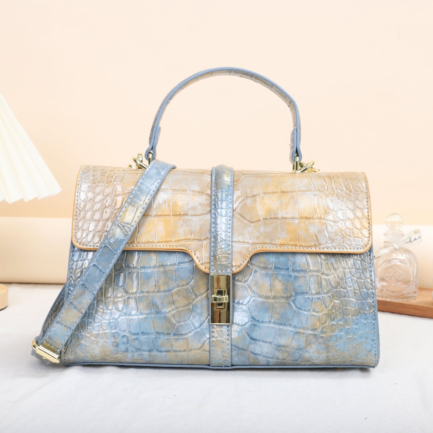 Sac bandoulière pour femme en cuir véritable tendance