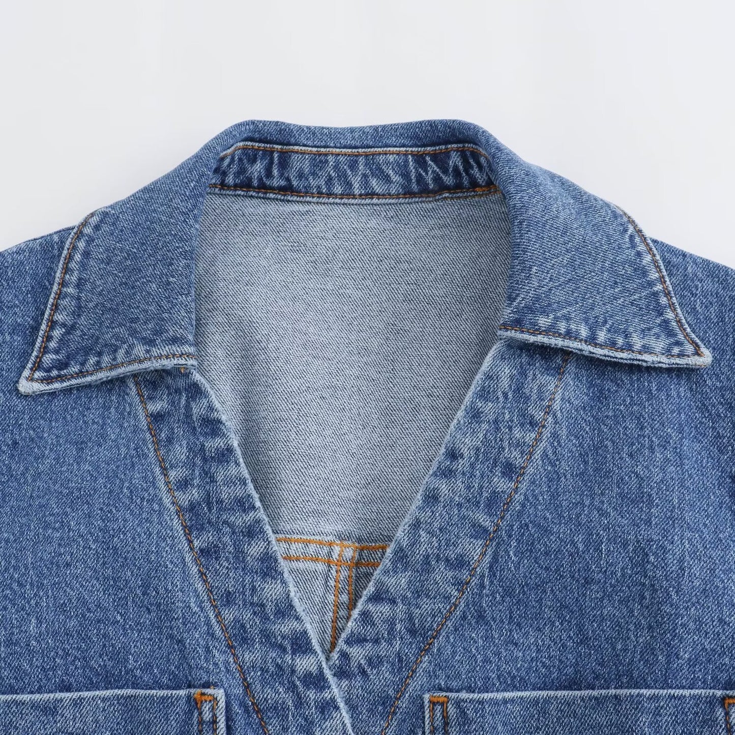 New Fashion Casual Breasted Mini Waist Denim Dress