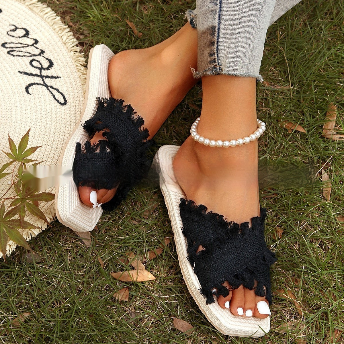 Comfortable EVA Beach Tassel Flat Sandals