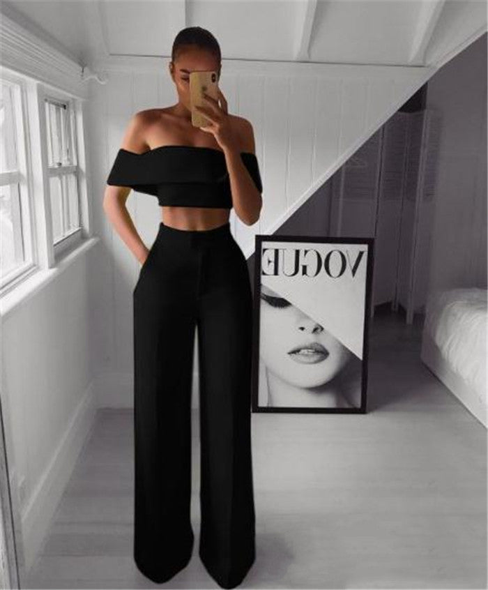 Sexy Top And Trousers Ladies Two-piece Set Women Lady