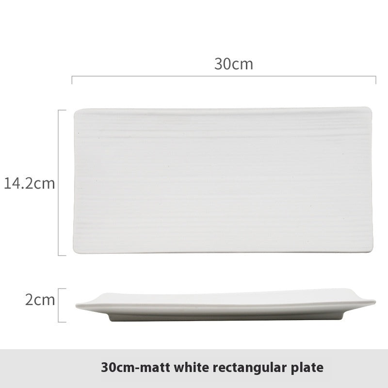 Rectangular Plate Household Minimalist Porcelain Dinner Plate