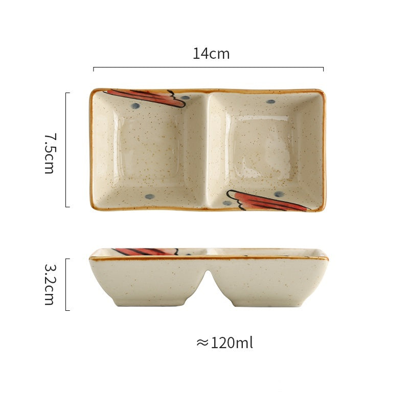 Hot Pot Barbecue Ceramic Dipping Sauce Seasoning Plate