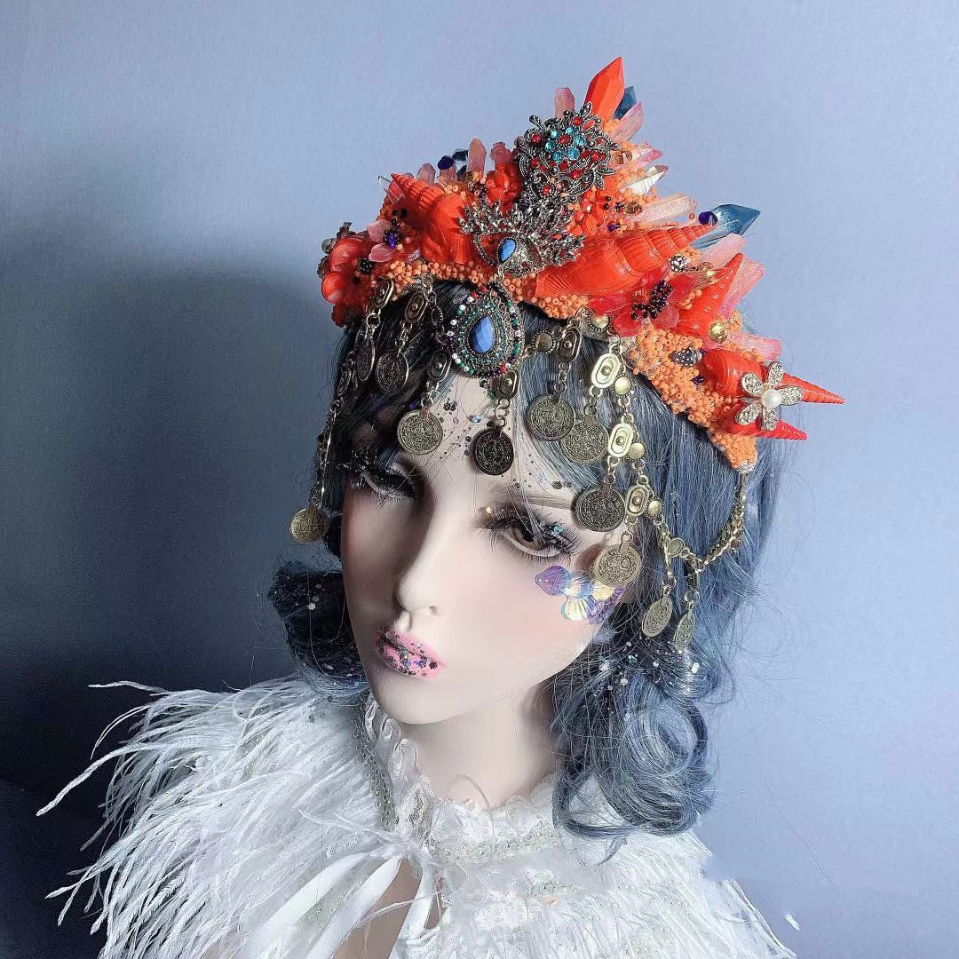 Retro Ocean Wind Mermaid Princess Headdress