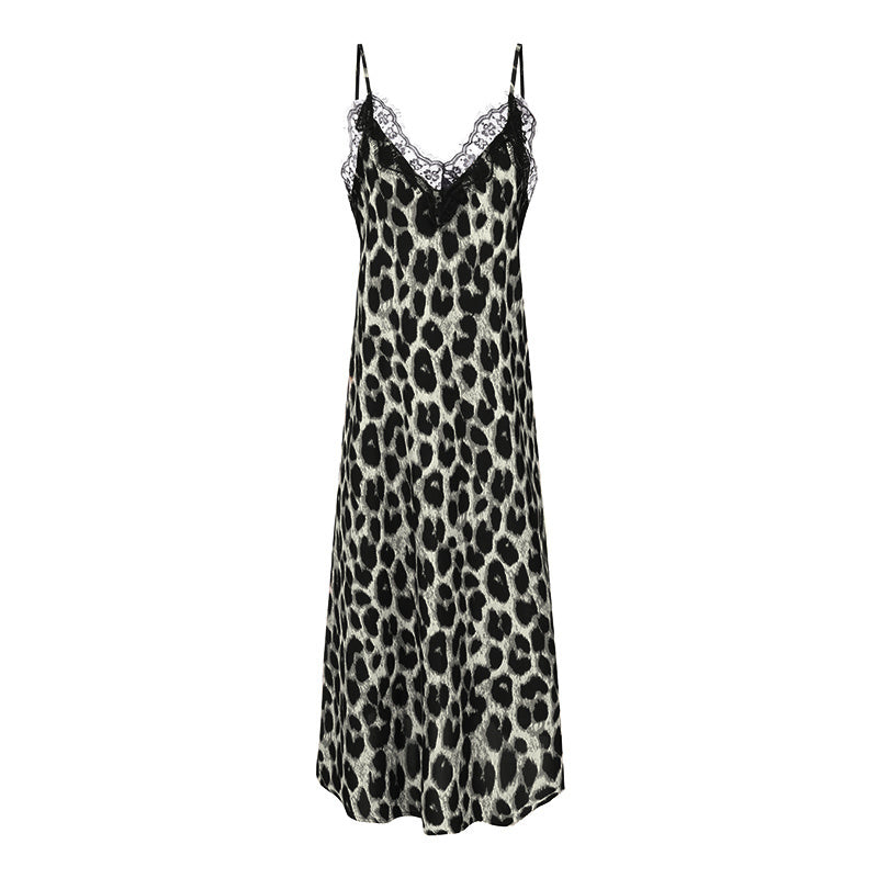 Leopard Print Split Dress