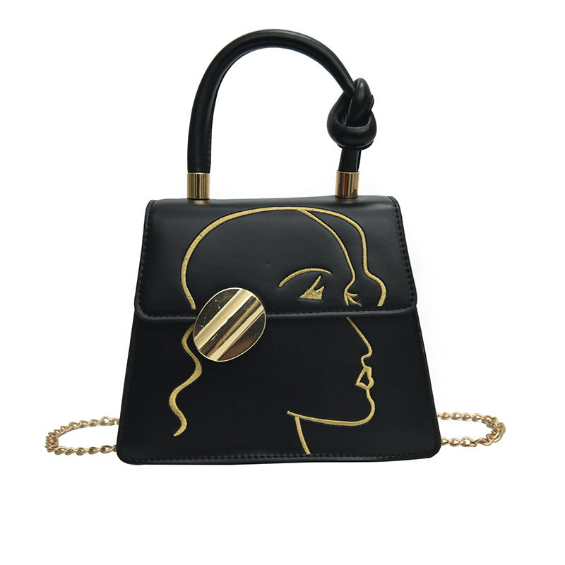 Bolso femenino, bolso de mensajero portátil, bolso de hombro con cadena de estilo occidental