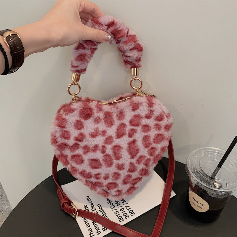 Bolso con forma de corazón Bolso diagonal para mujer con un solo hombro Love