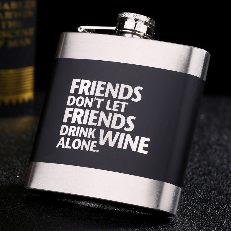 Black Stainless Steel Metal Hip Flask