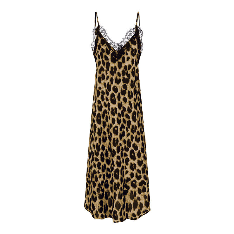 Leopard Print Split Dress