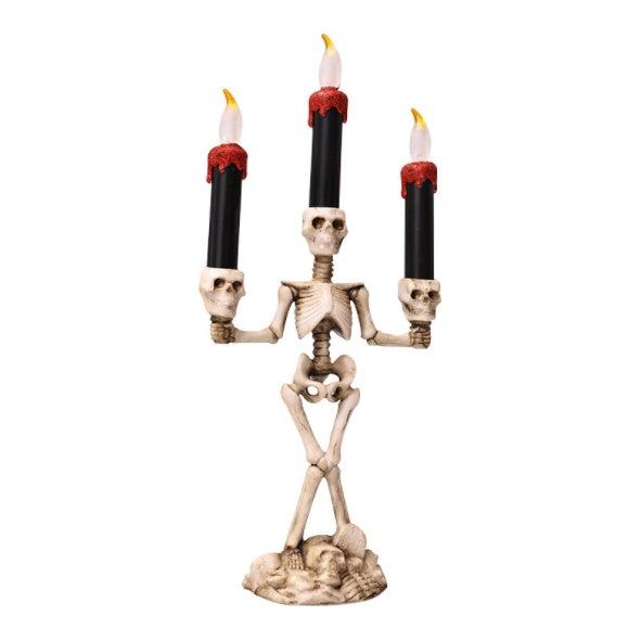 Lámpara de candelabro con esqueleto de Halloween