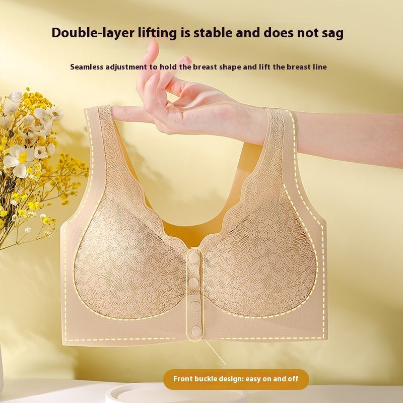 Front Button Seamless Wireless Nursing Bra