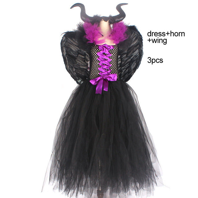 Halloween Children Dress Costume Maleficent