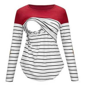 Striped Stitching Mother Nursing Clothes