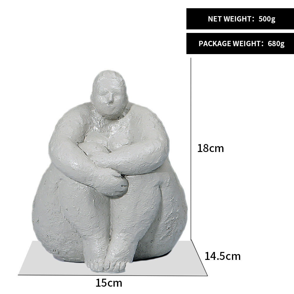 Abstract Art Fat Woman Ornament Character Resin Craft