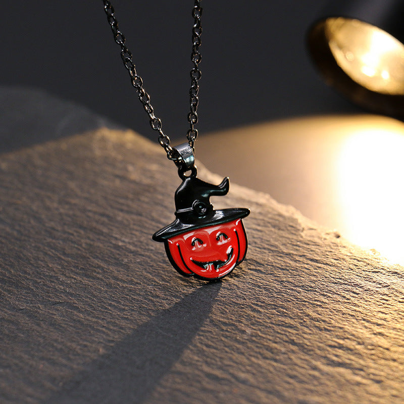 Ghost Festival Ghost Skull Bat Pumpkin Head Pendant Necklace