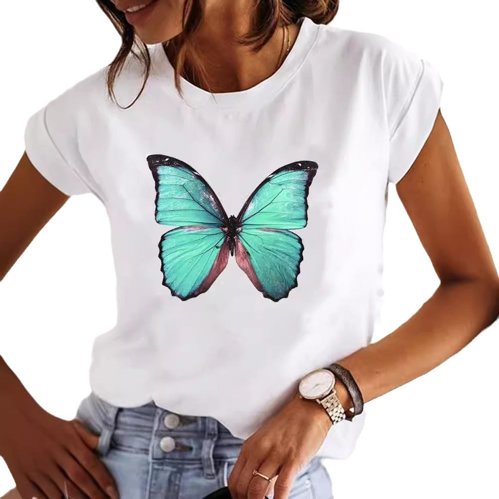 Camiseta holgada con estampado 3D para mujer