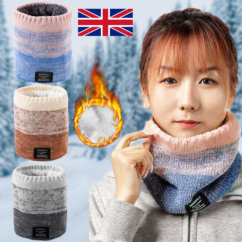 Thermal Fleece Snood Neck Warmer Scarf Warm Winter Ski For Men Women Gift UK