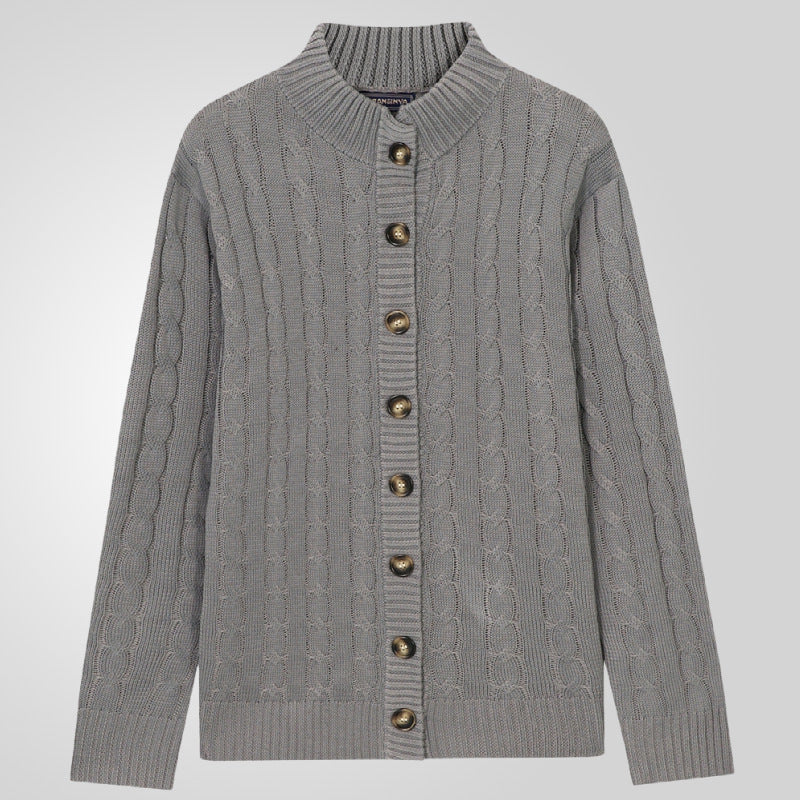 Leisure Stand Collar Sweater Coat