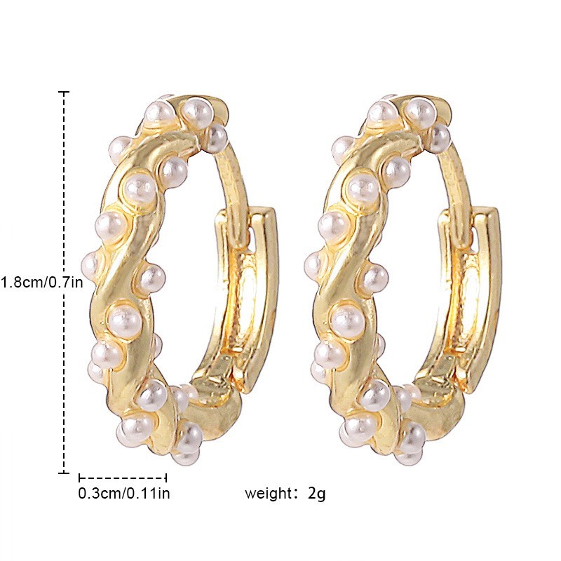 French Wrapped Pearl Ring Earrings For Women, With A Light Luxury Temperament And A High-end Feel. Earrings Buckle