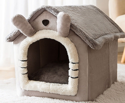 Casa para perros plegable Cama para gatos para mascotas Villa para perros de invierno Perrera para dormir Nido extraíble Sofá cueva cerrado cálido Suministros para mascotas