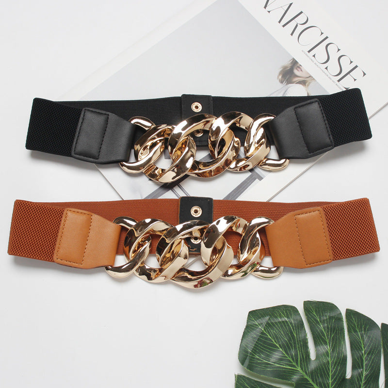 Black Simple Versatile Korean Style Elastic Elastic Belt Women's Decoration