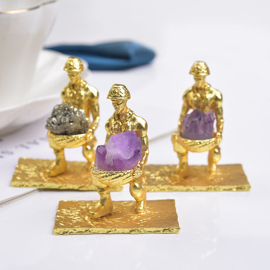 Ornaments Of Natural Amethyst Raw Stone Miners