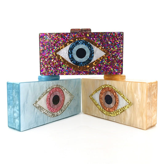 Eyes Acrylic Female Bag Box Banquet Bag