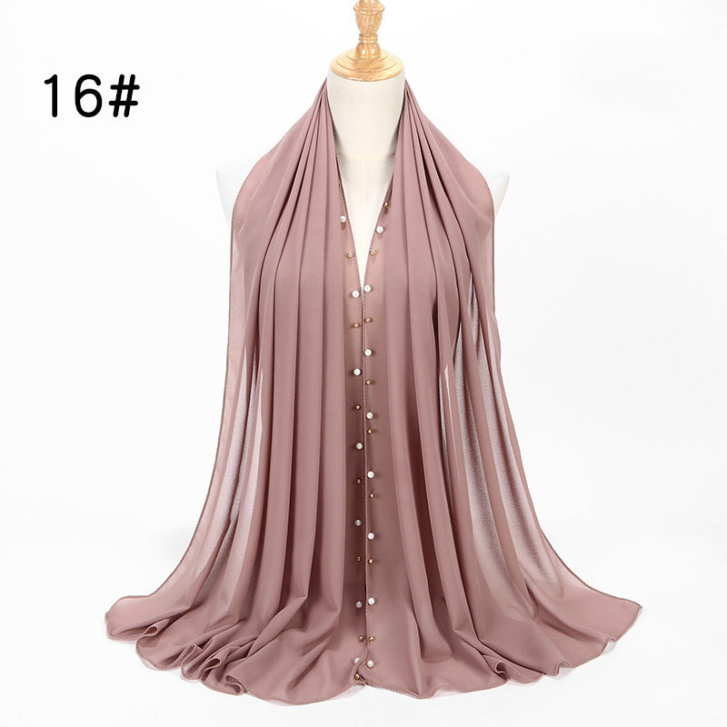 Chiffon Nail Pearl Scarf