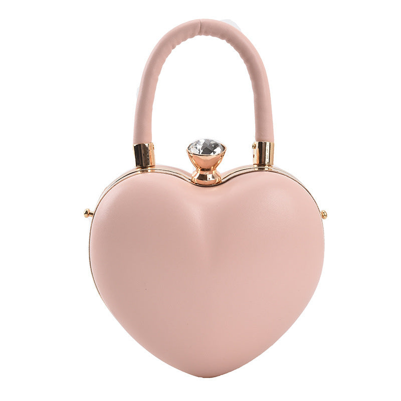 Popular Personality Western Style Handbag Shoulder Chain Slung Heart-shaped