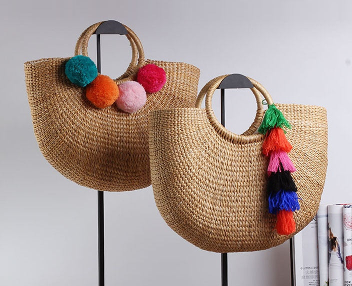 Handmade Mori Nv Korean Straw Wrapping Rattan Bamboo