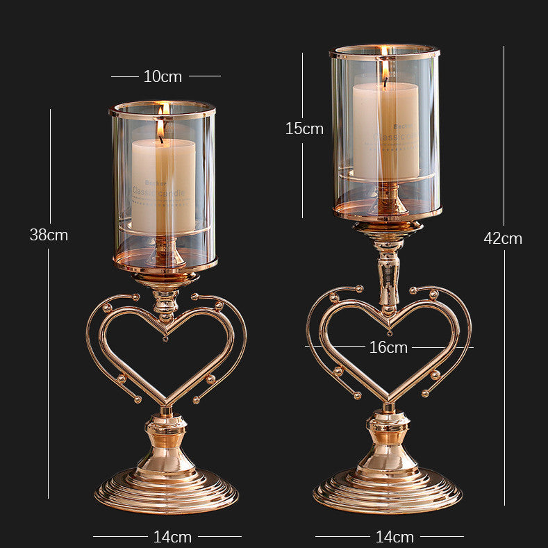 Dinner European Luxury Glass Candle Holder Ornament