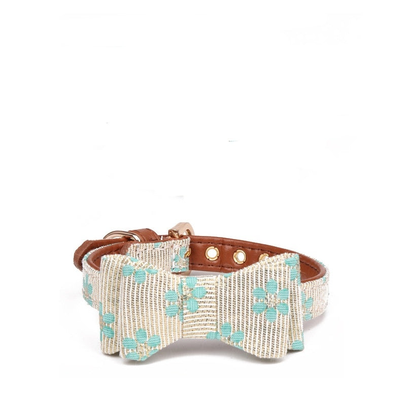 Pattern Dog Bow Collar Collar