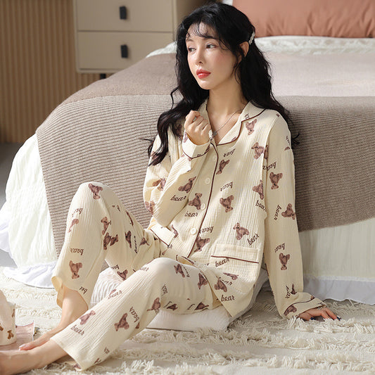 Pajamas Women's Long Sleeve Nursing Homewear Suit