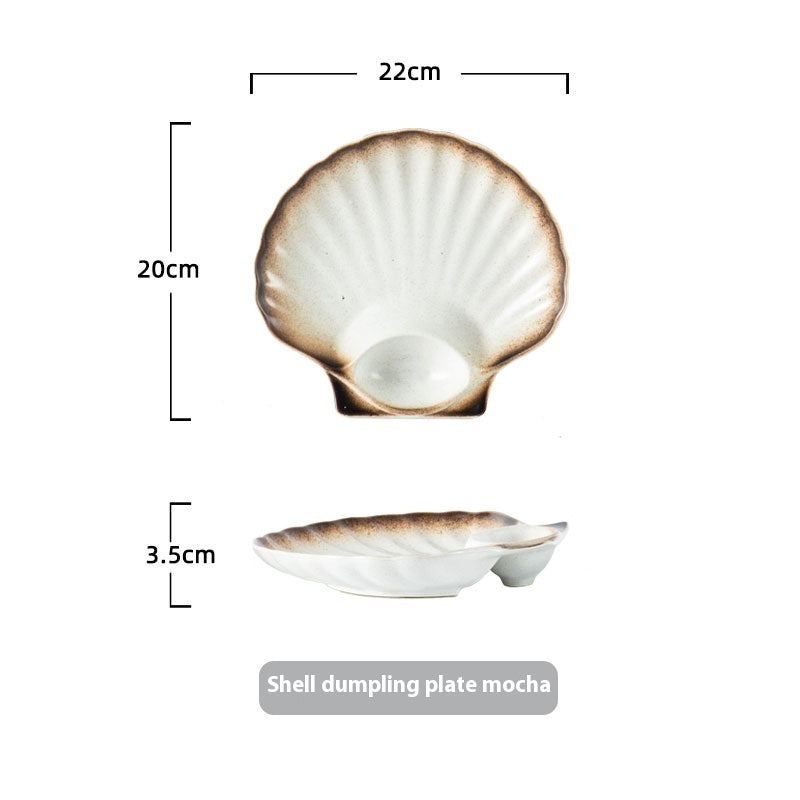 Creative Shell Dinner Plate With Vinegar Dish