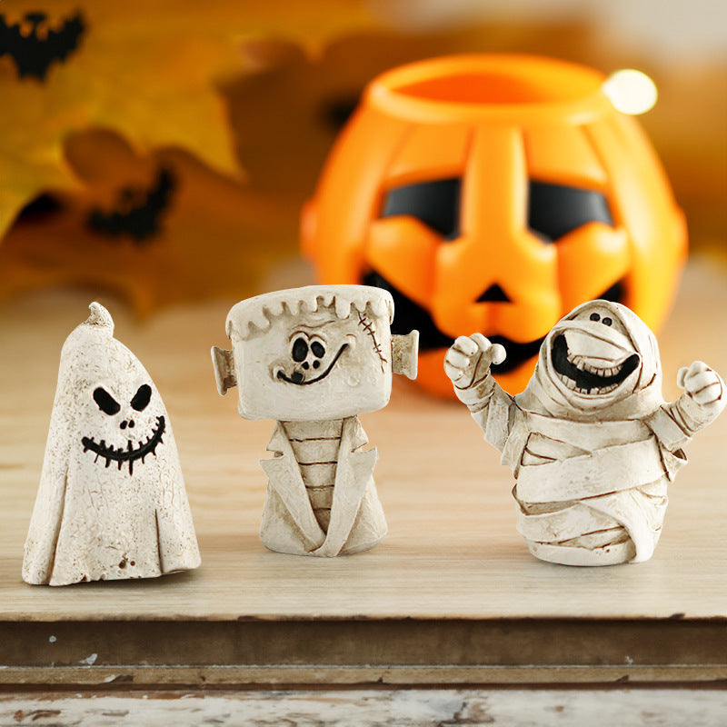 Adornos de calabaza fantasma para Halloween, decoraciones de escritorio