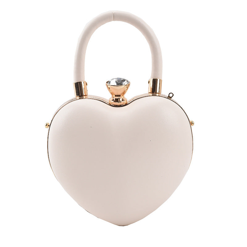 Popular Personality Western Style Handbag Shoulder Chain Slung Heart-shaped