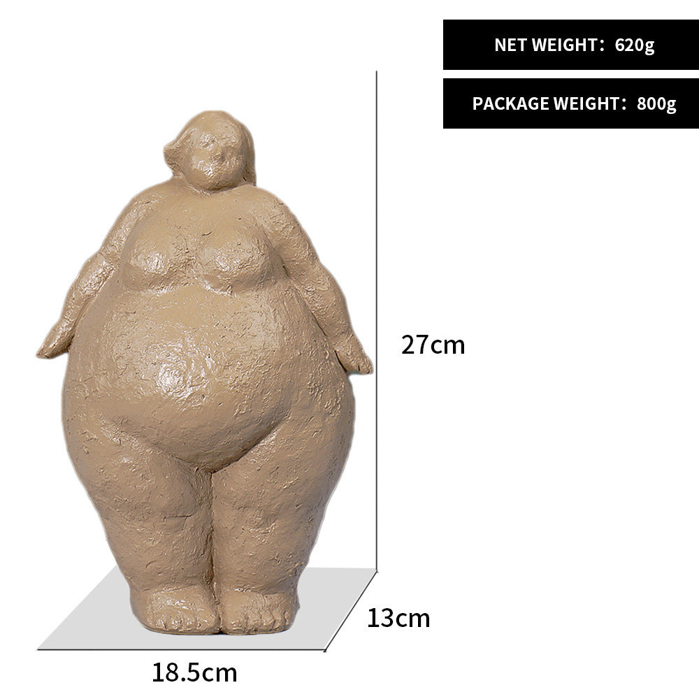 Abstract Art Fat Woman Ornament Character Resin Craft