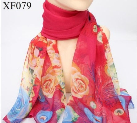 Print Chiffon Scarf Shawl