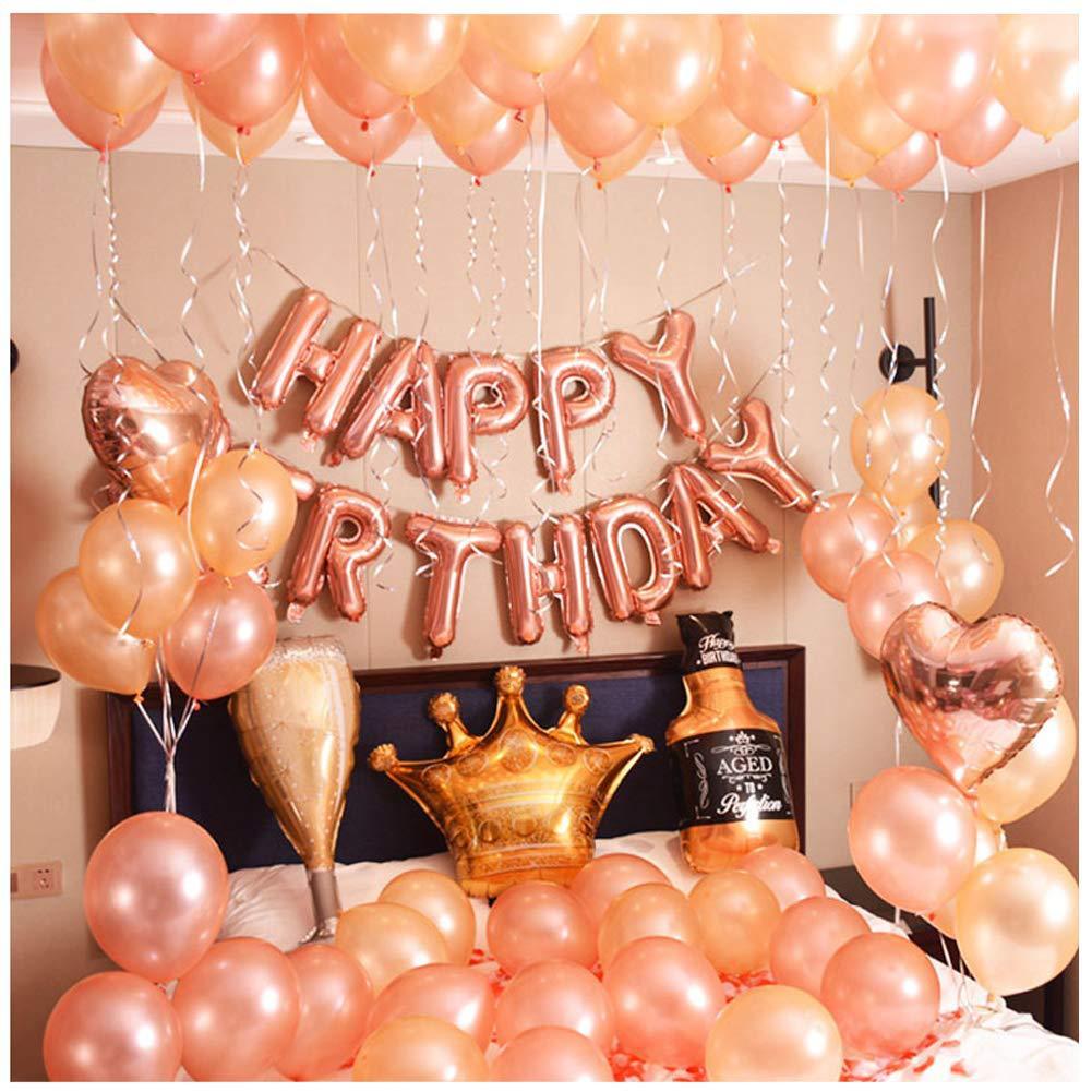 Birthday Letter Balloon Set 16 Inch Rose Gold Happy Birthday Balloons