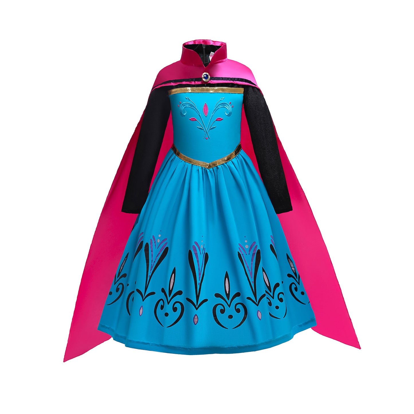 Vestido de manga larga para niña princesa Anna de Halloween Frozen