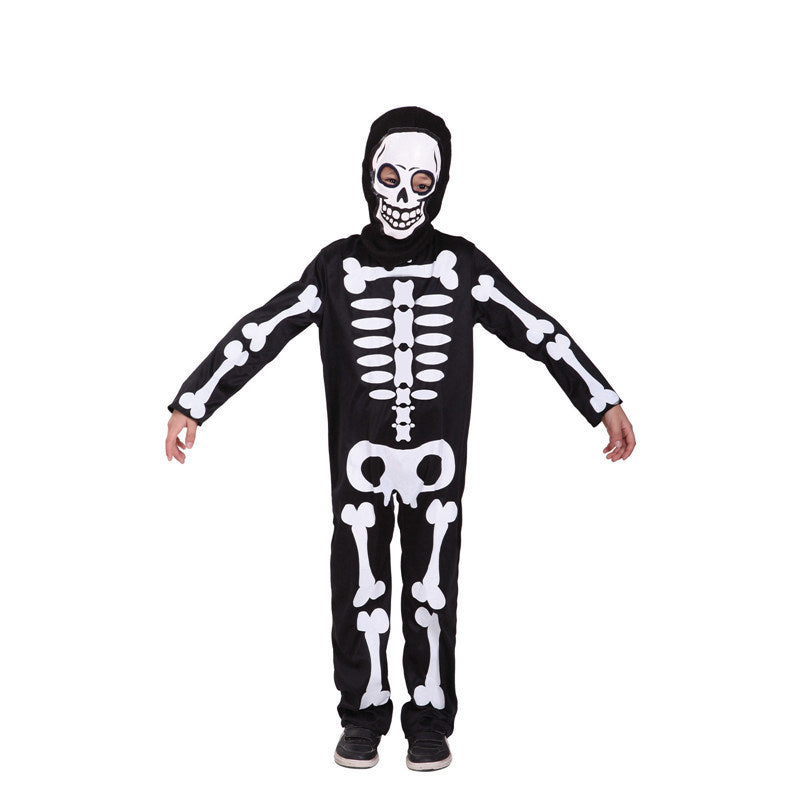 Disfraz de actuación para fiesta de carnaval de Halloween para niños, con maquillaje de calavera