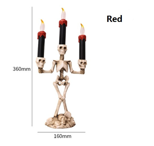 Lámpara de candelabro con esqueleto de Halloween