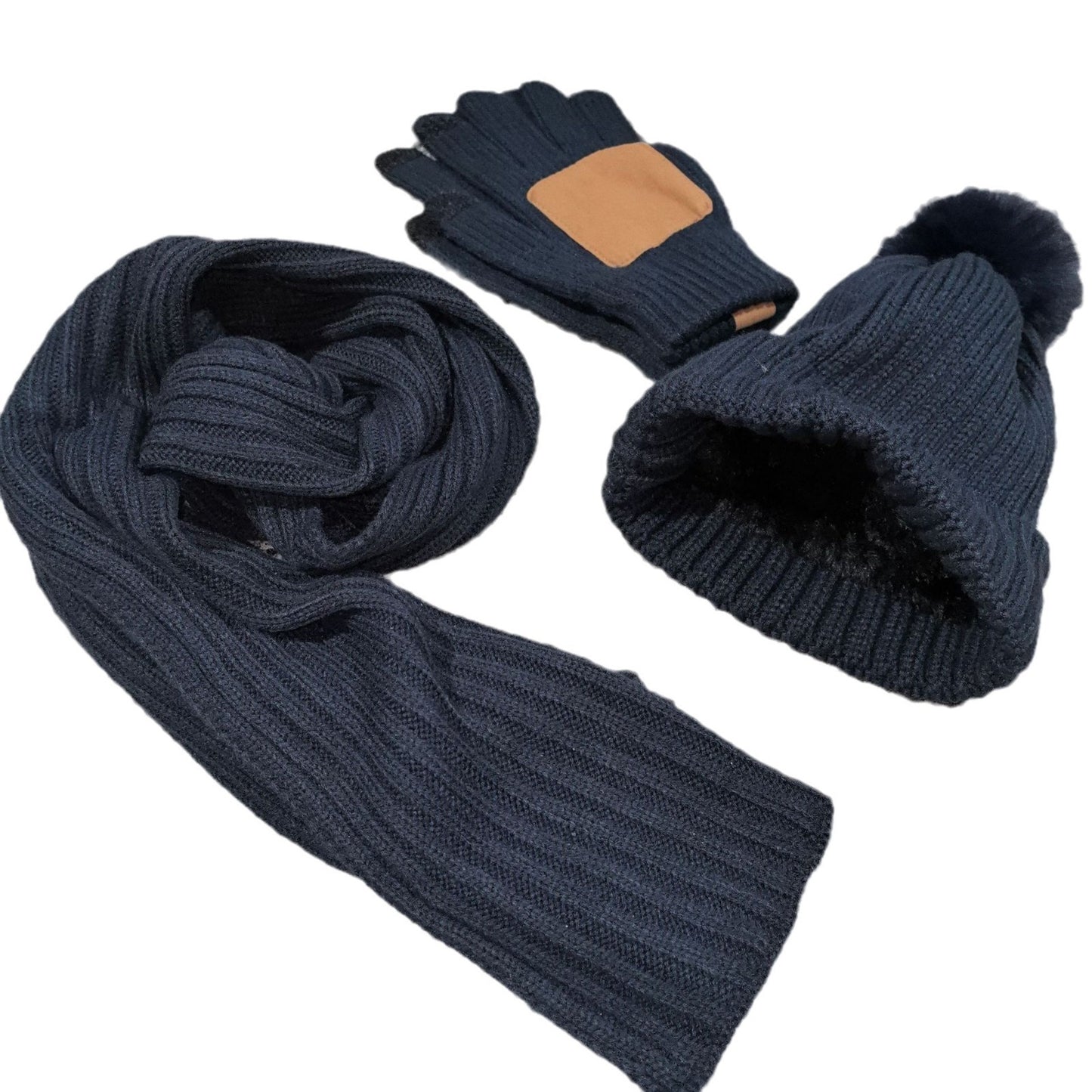 Knitted Hat Scarf Touch Screen Gloves