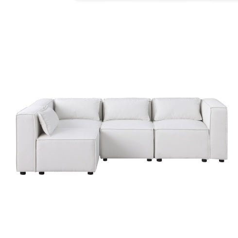 Modular Sofa BEIGE Chenille Fabric, Simple And Grand, The Seat And Back Is Very Soft. This Is Also A KNOCK DOWN Sofa