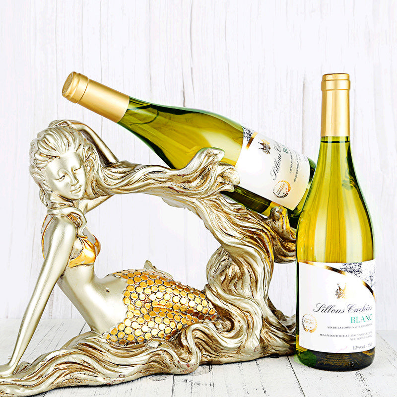 Beautifully Designed Mermaid Wine Bottle Holder. Resin