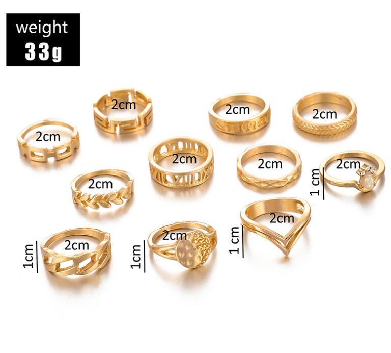 V-Shaped Geometric Diamond Alloy Ring Set