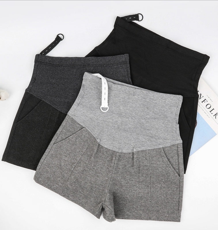 Pregnant Women Shorts, Tide Mom, Woolen Stomach Lift Pants