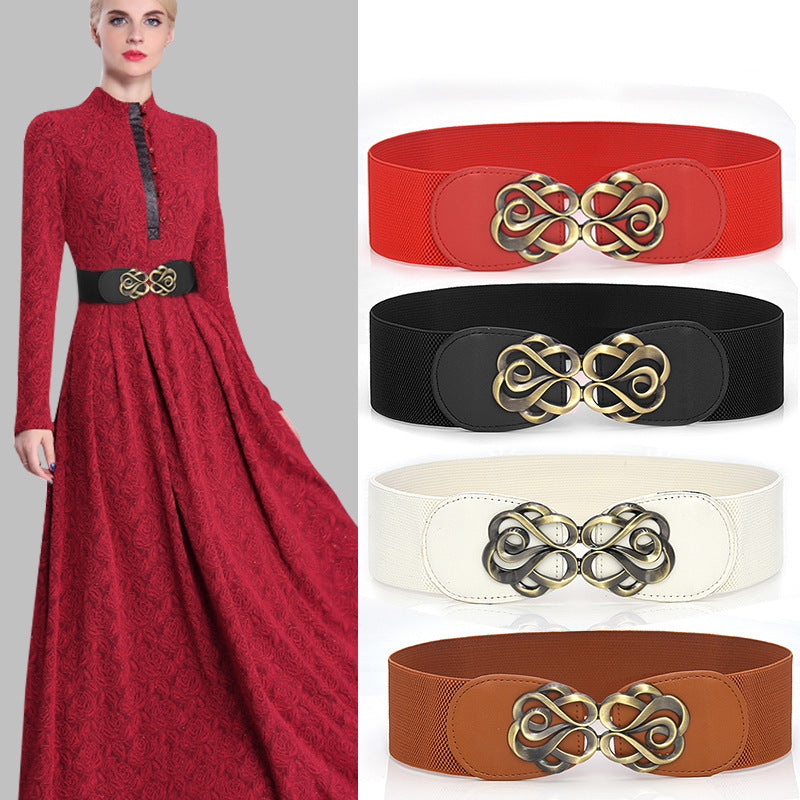 Women's Fashionable All-match Wide Waist Sealed Elastic Belt